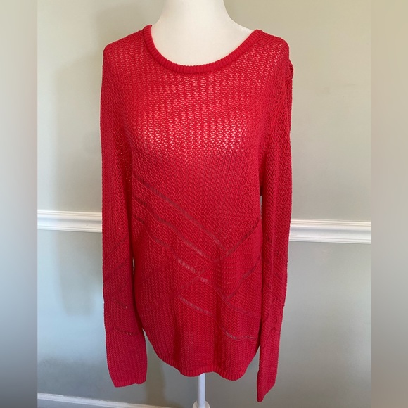 Calvin Klein Sweaters - CALVIN KLEIN Knitted Bright Coral Sweater